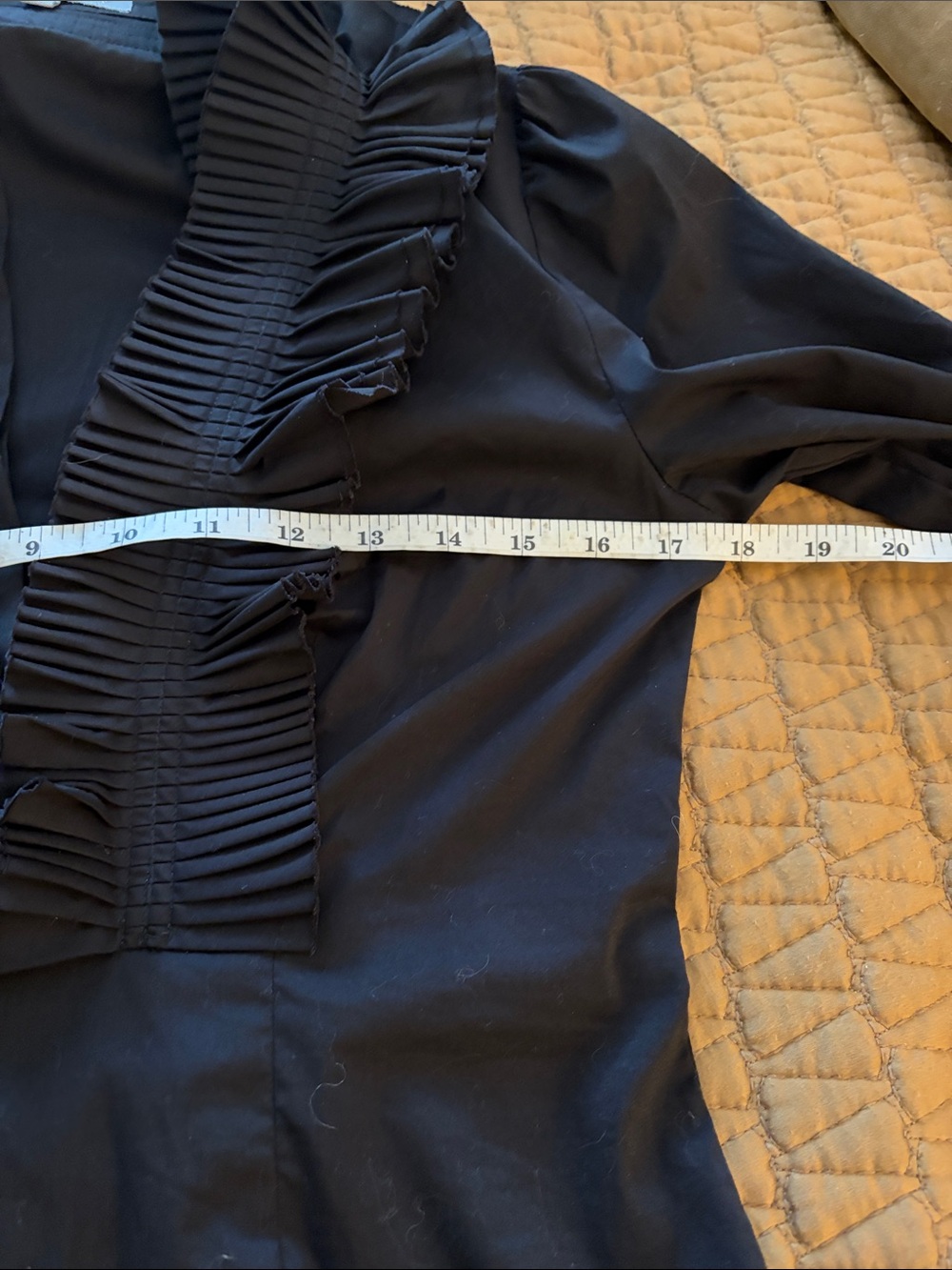 Vintage Minuet Black Pleated Ruffle Blouse Victorian Romantic Size M - Picture 7 of 7